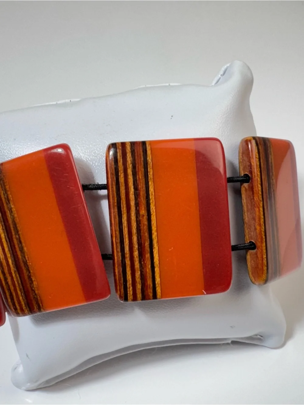 Vintage Bakelite Stretchie Block Bracelet